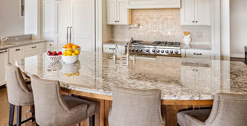 Kitchen with granite countertops
